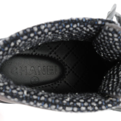 Chanel Suede Tweed High Top Sneakers 38.5 Dark Grey 8 of 8