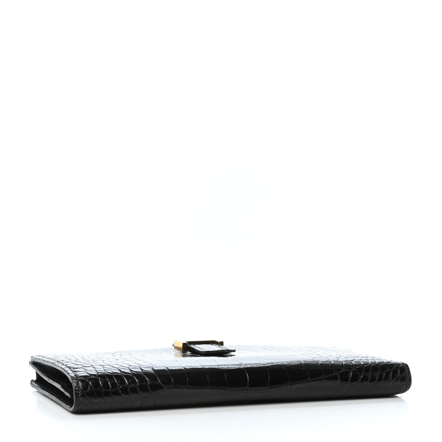 Hermes Shiny Alligator Bearn Wallet Black 5 of 7