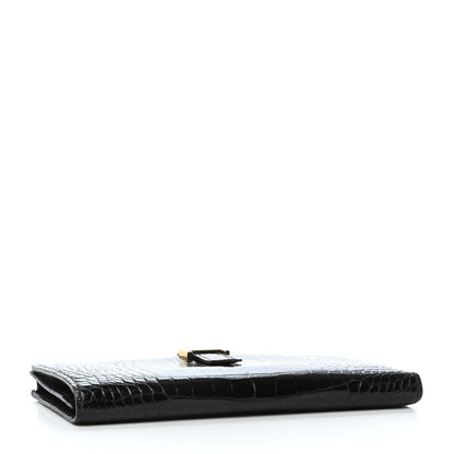 Hermes Shiny Alligator Bearn Wallet Black 5 of 7