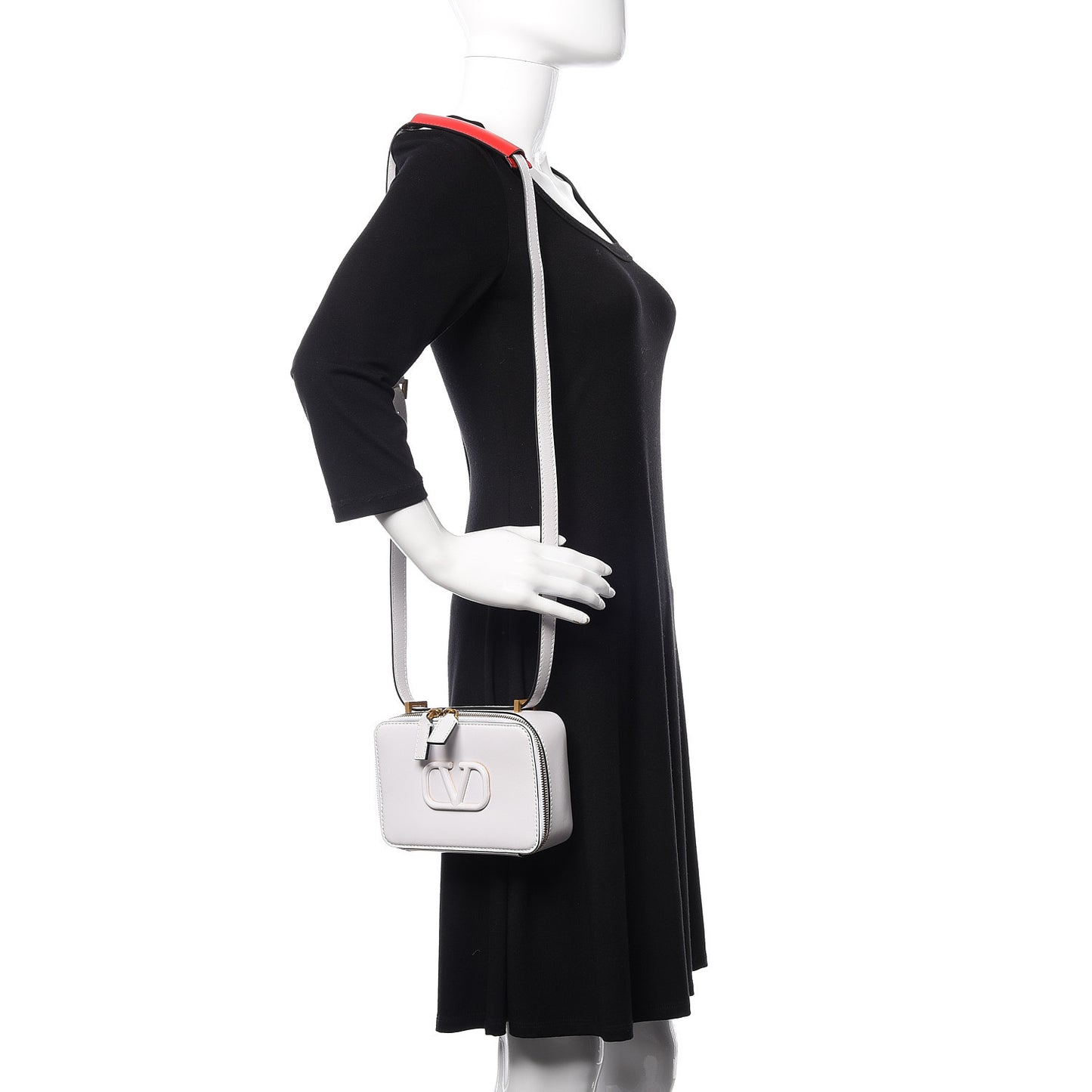 Smooth Calfskin VSling Crossbody Bag White