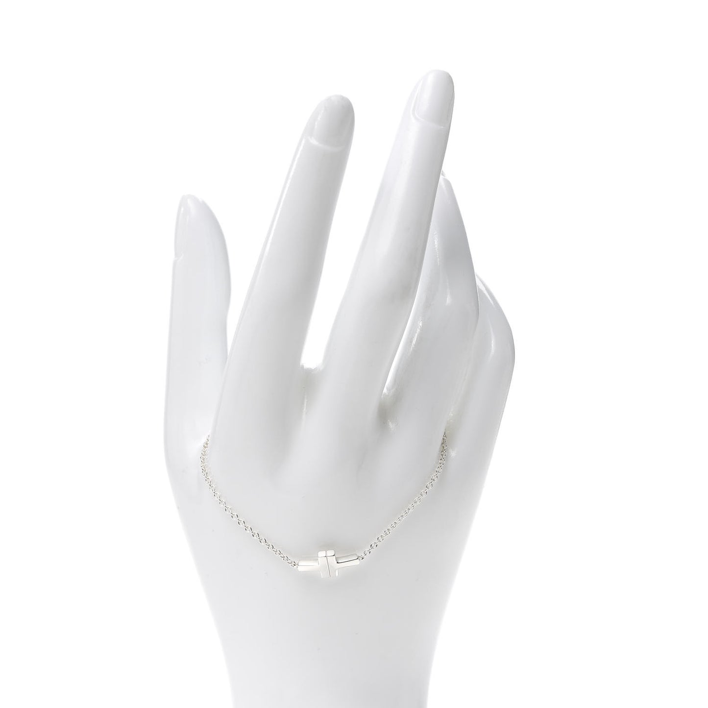 Sterling Silver T Two Single Chain Bracelet