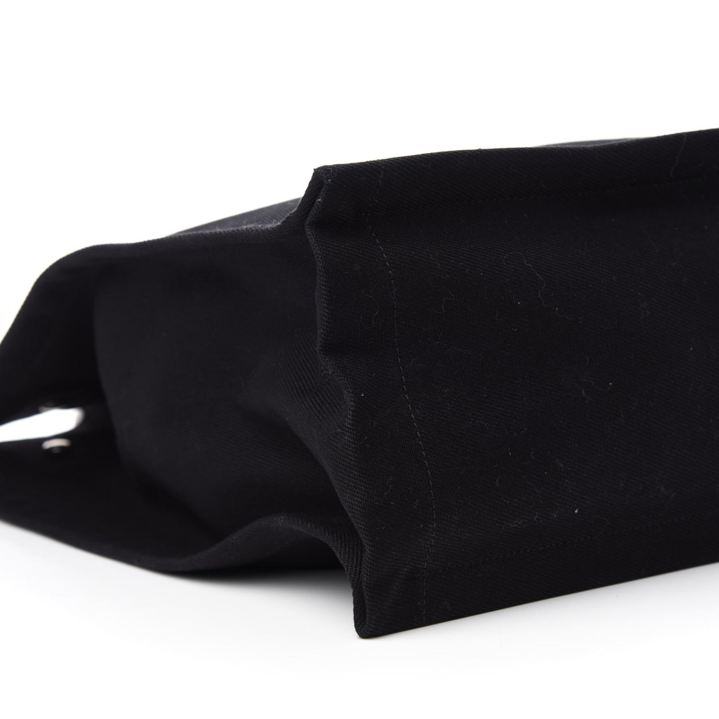 Linen Calfskin Rive Gauche North South Tote Black
