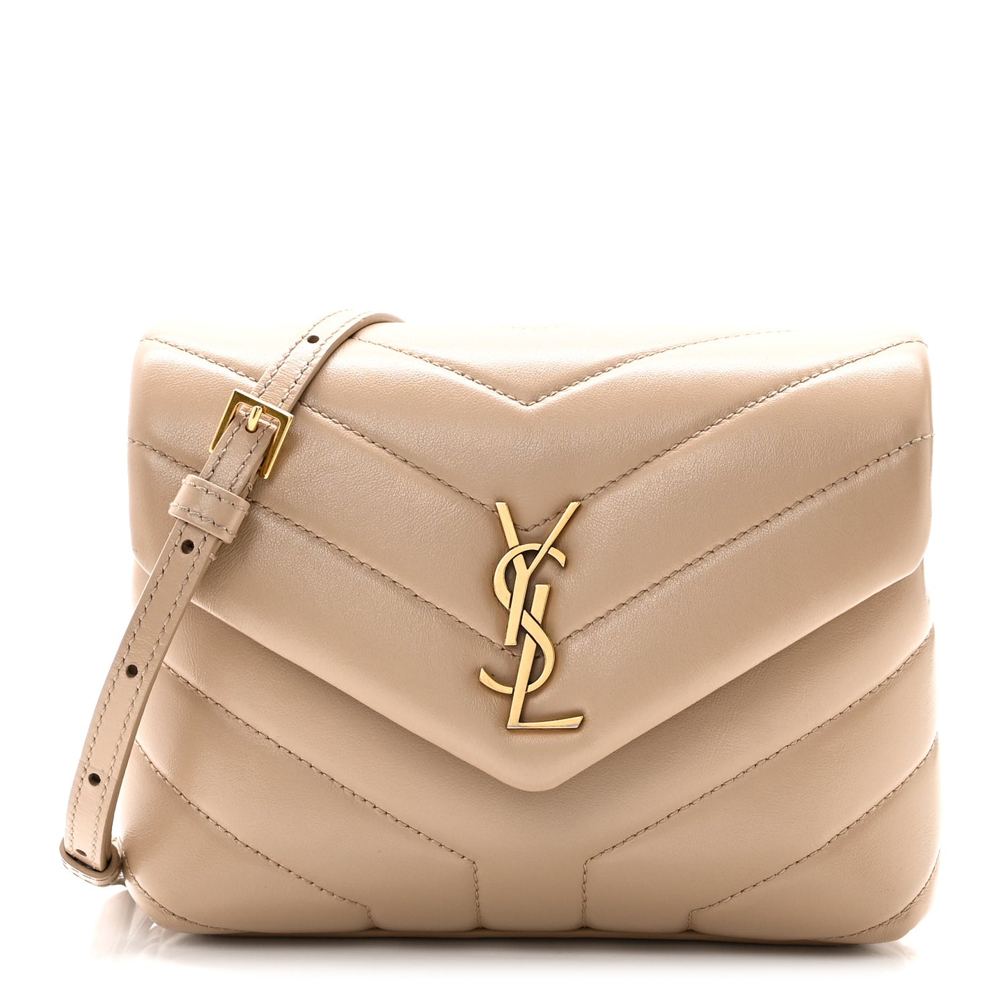 Calfskin Y Quilted Monogram Toy Loulou Crossbody Bag Dark Beige