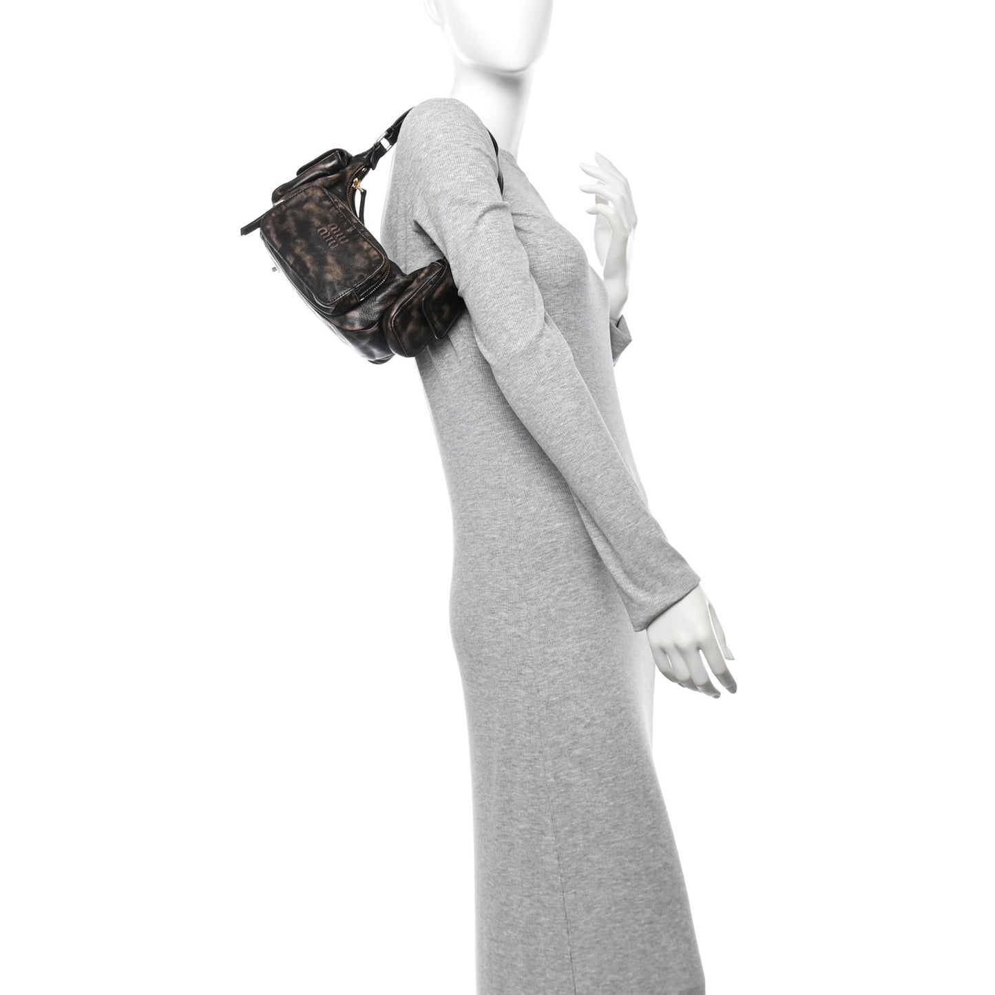 Distressed Nappa Pocket Bag  Sand Coffee