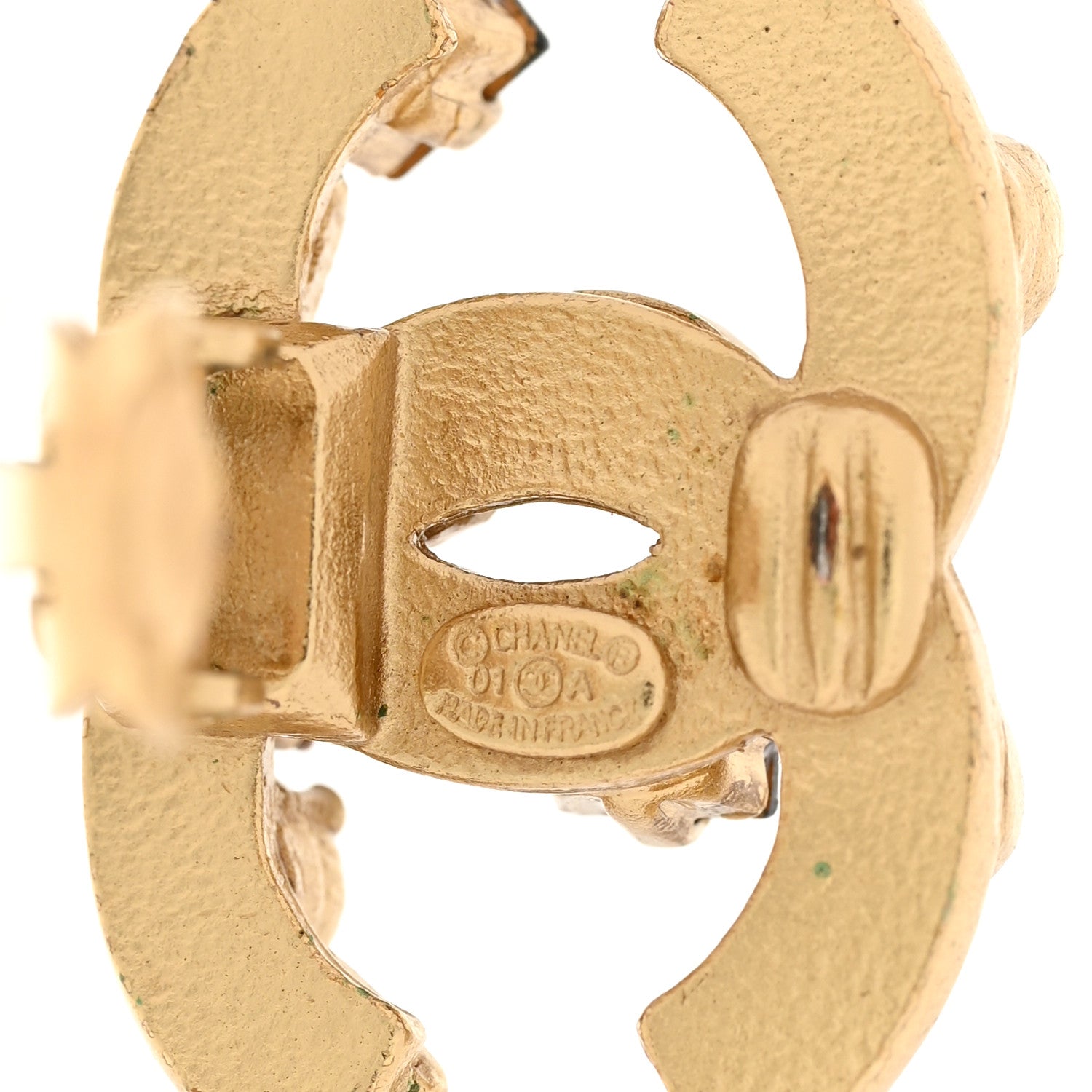 Chanel Crystal CC Clip On Earrings Gold Black Multicolor 4 of 5