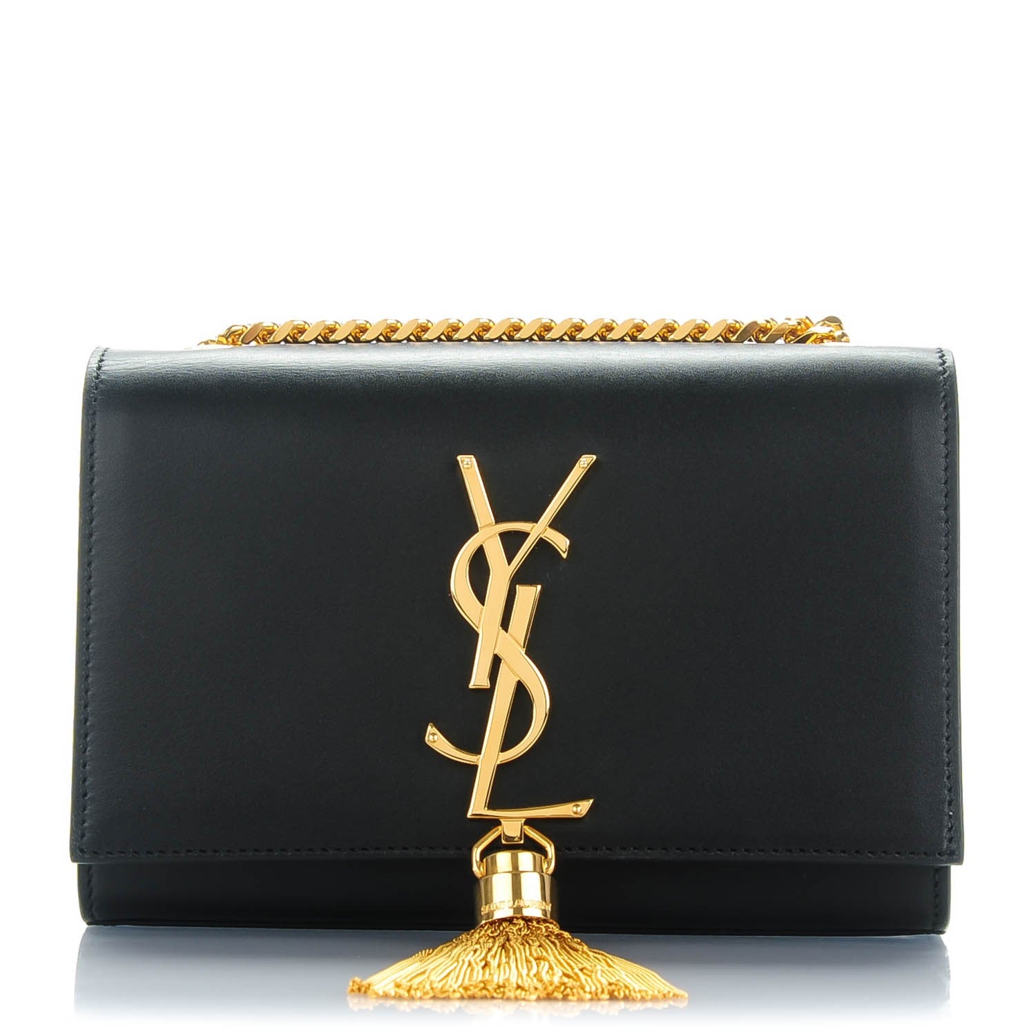 Saint Laurent Calfskin Small Classic Monogram Kate Tassel Satchel Black 1 of 7