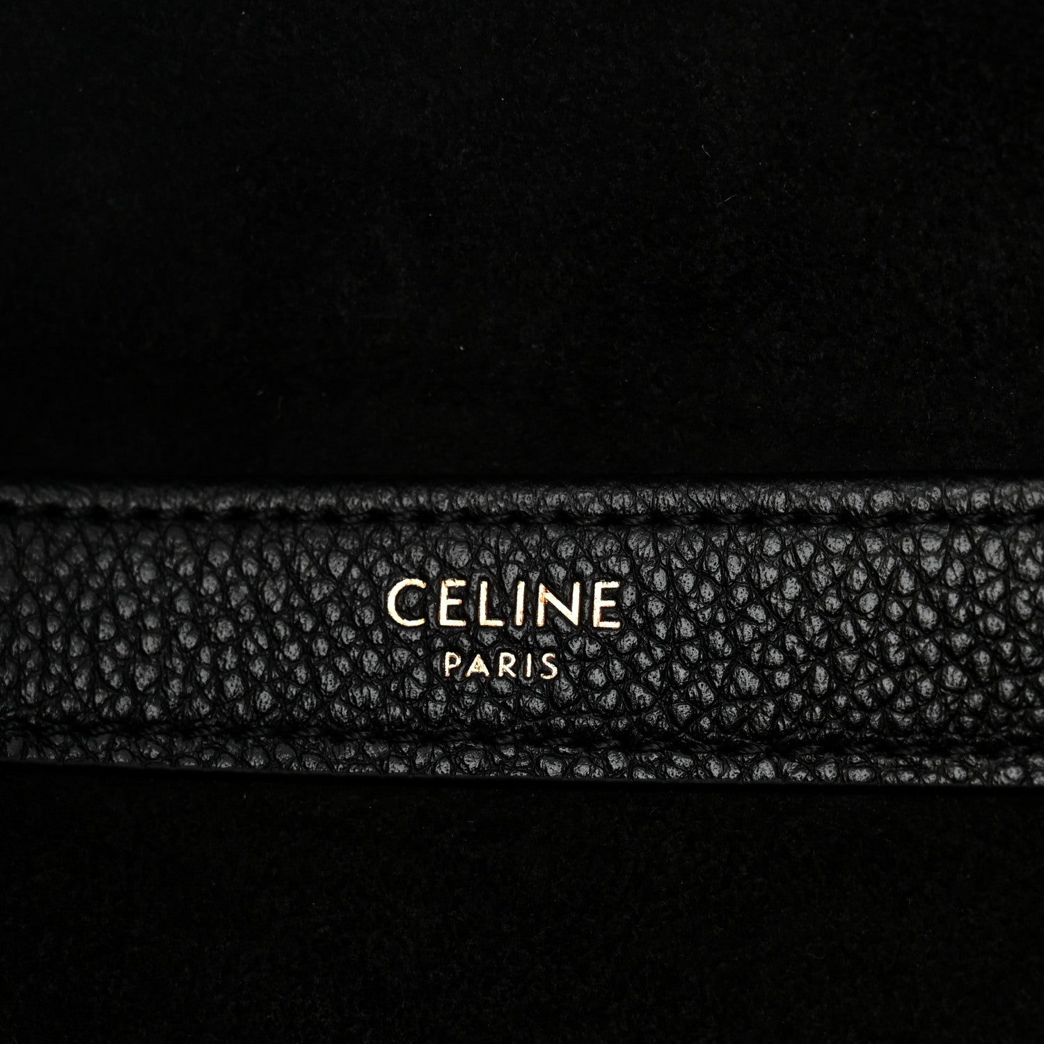 Celine Calfskin Cuir Triomphe Cabas Drawstring Black 6 of 10