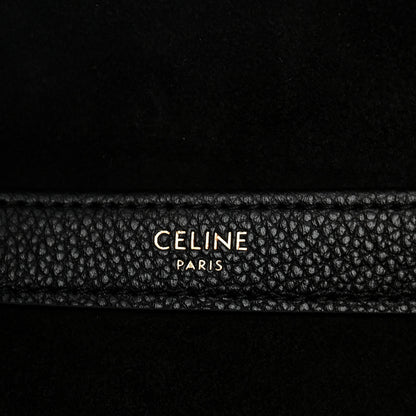 Celine Calfskin Cuir Triomphe Cabas Drawstring Black 6 of 10