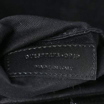 Saint Laurent Patent Lambskin Quilted Medium Loulou Puffer Monogram Chain Satchel Black 7 of 9