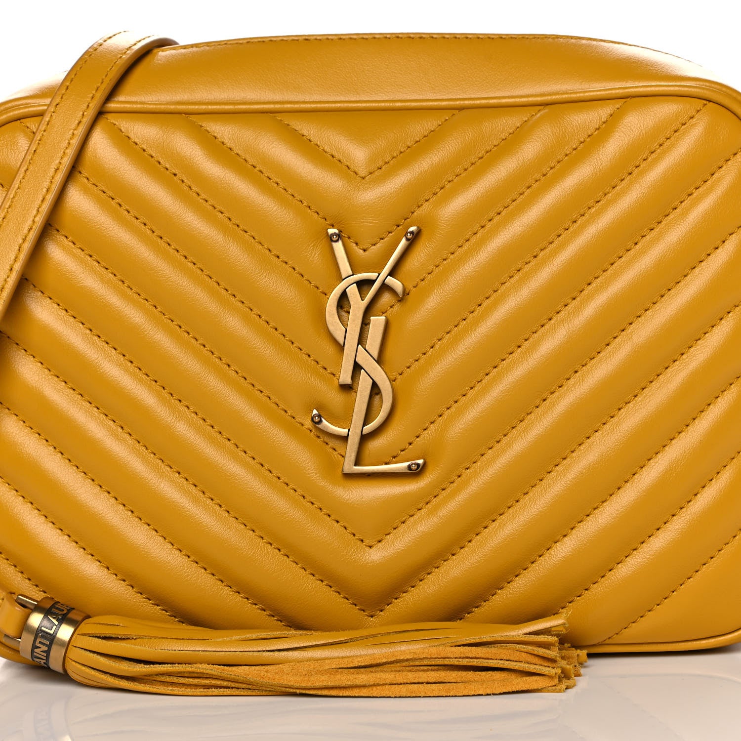 Saint Laurent Calfskin Matelasse Monogram Lou Camera Bag Safran 7 of 10