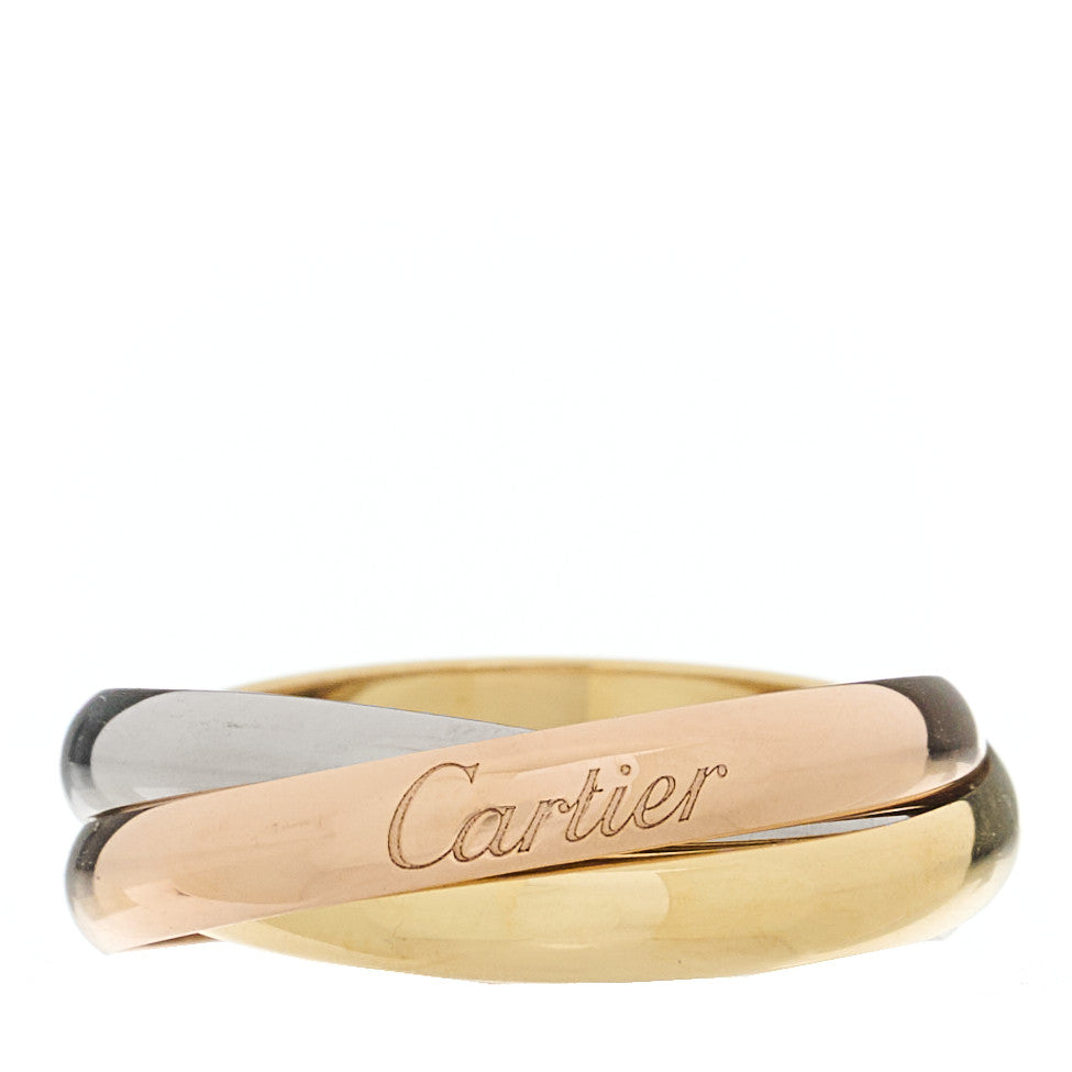 Cartier 18k Pink Yellow White Gold Small Trinity Ring 53 6.5 1 of 4