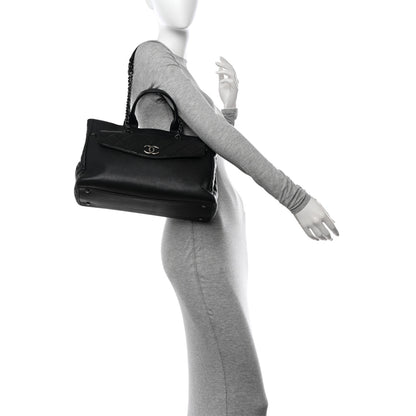 Chanel Caviar Lambskin Quilted Large Coco Break Shopping Bag Black 3 of 13