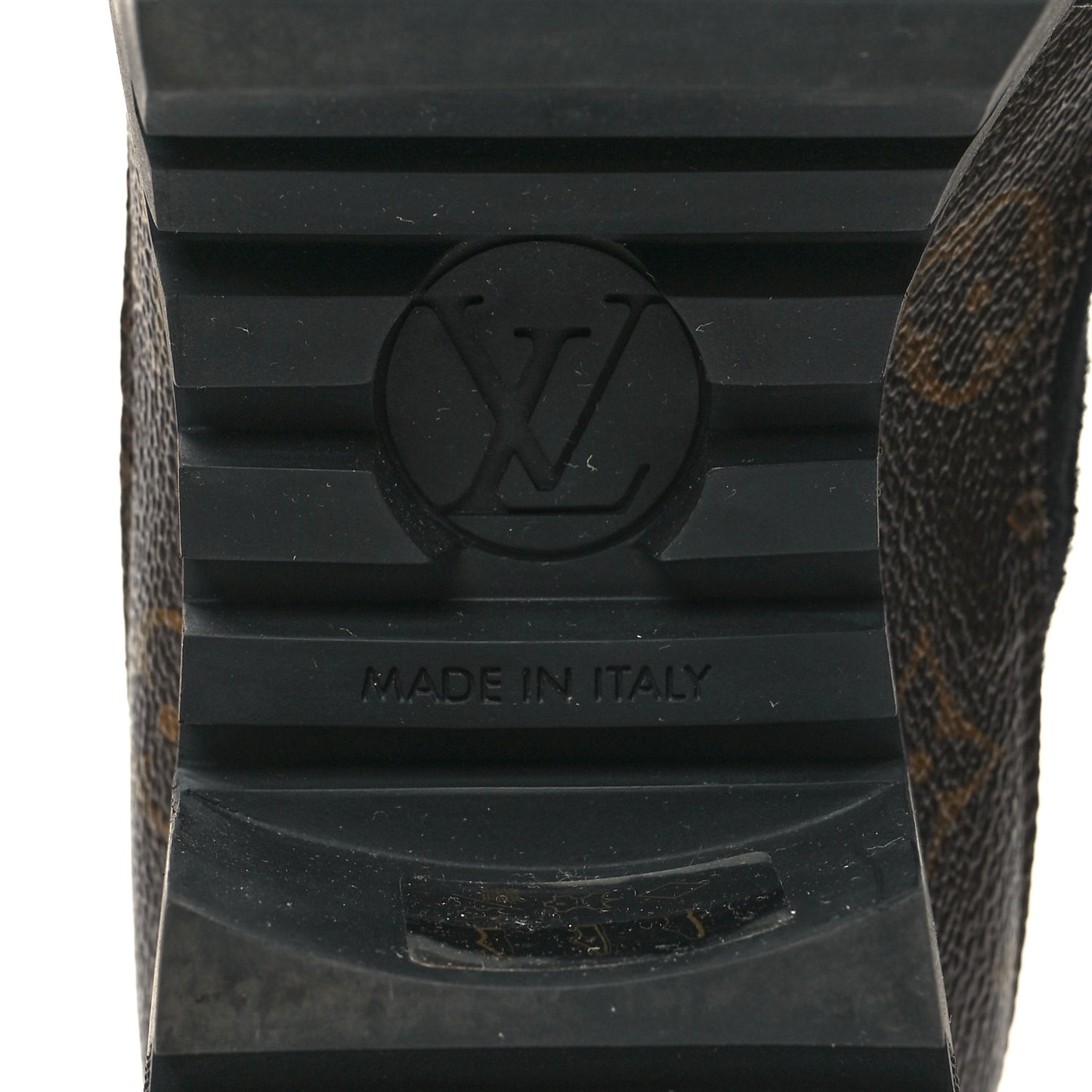 Suede Calfskin Monogram Laureate Platform Desert Boots 38.5 Black