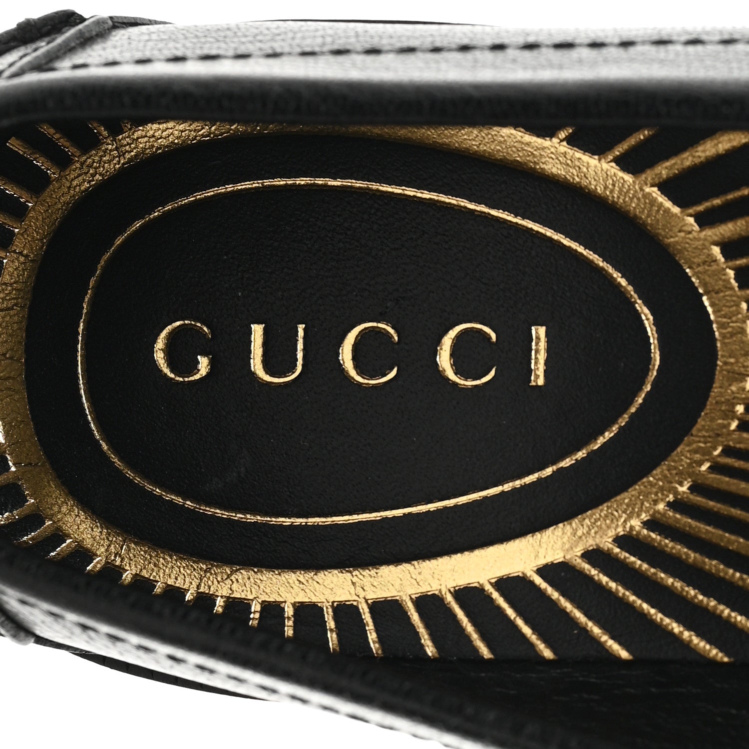 Gucci Goatskin Womens Logo 15mm Loafers 35 Black 8 of 9