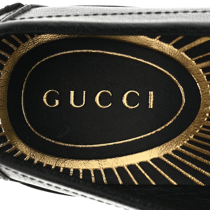 Gucci Goatskin Womens Logo 15mm Loafers 35 Black 8 of 9
