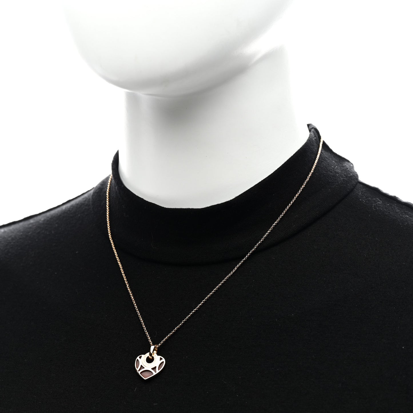 18K Rose Gold Carnelian Cuore Heart Pendant Necklace