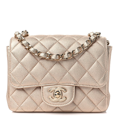 Chanel Metallic Lambskin Quilted Mini Square Flap Gold 1 of 9