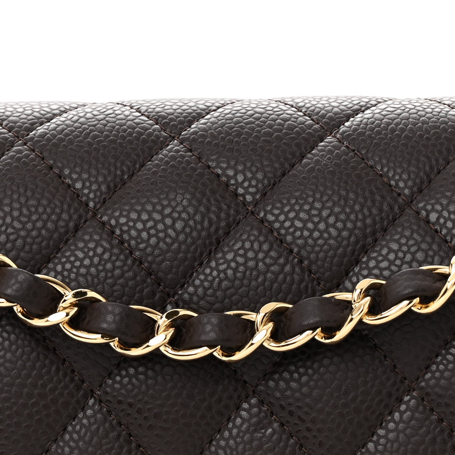 Chanel Caviar Quilted Medium Double Flap Brown 8 of 12