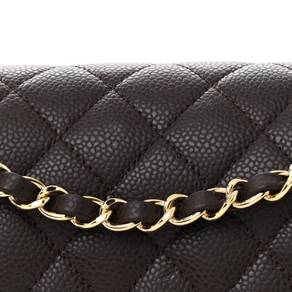 Chanel Caviar Quilted Medium Double Flap Brown 8 of 12