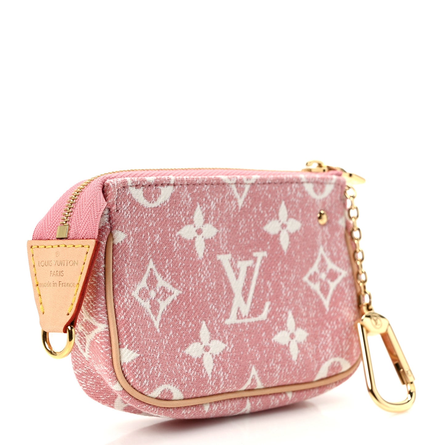 Denim Jacquard Monogram Micro Pochette Accessories Rose