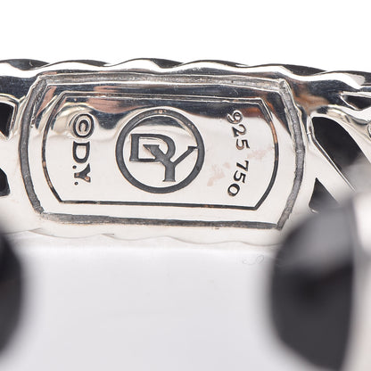 David Yurman Sterling Silver 18K Yellow Gold Black Onyx 10mm Waverly Bracelet 4 of 4