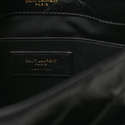 Saint Laurent Crinkled Lambskin Matelasse Monogram Baby Niki Chain Satchel Black 6 of 7