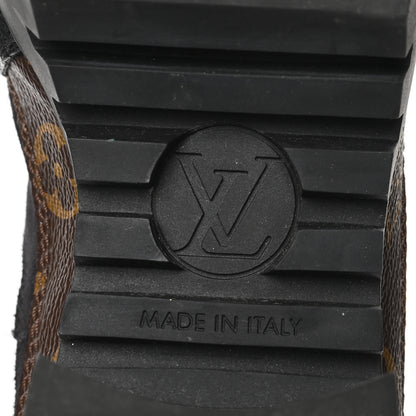 Louis Vuitton Suede Calfskin Monogram Laureate Platform Desert Boots 38 Black 7 of 7