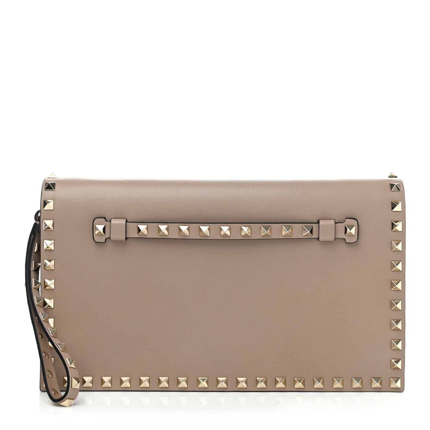 Nappa Rockstud Wristlet Clutch Poudre