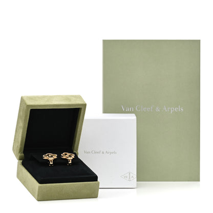 Van Cleef & Arpels 18K Yellow Gold Guilloche Vintage Alhambra Earrings 5 of 5
