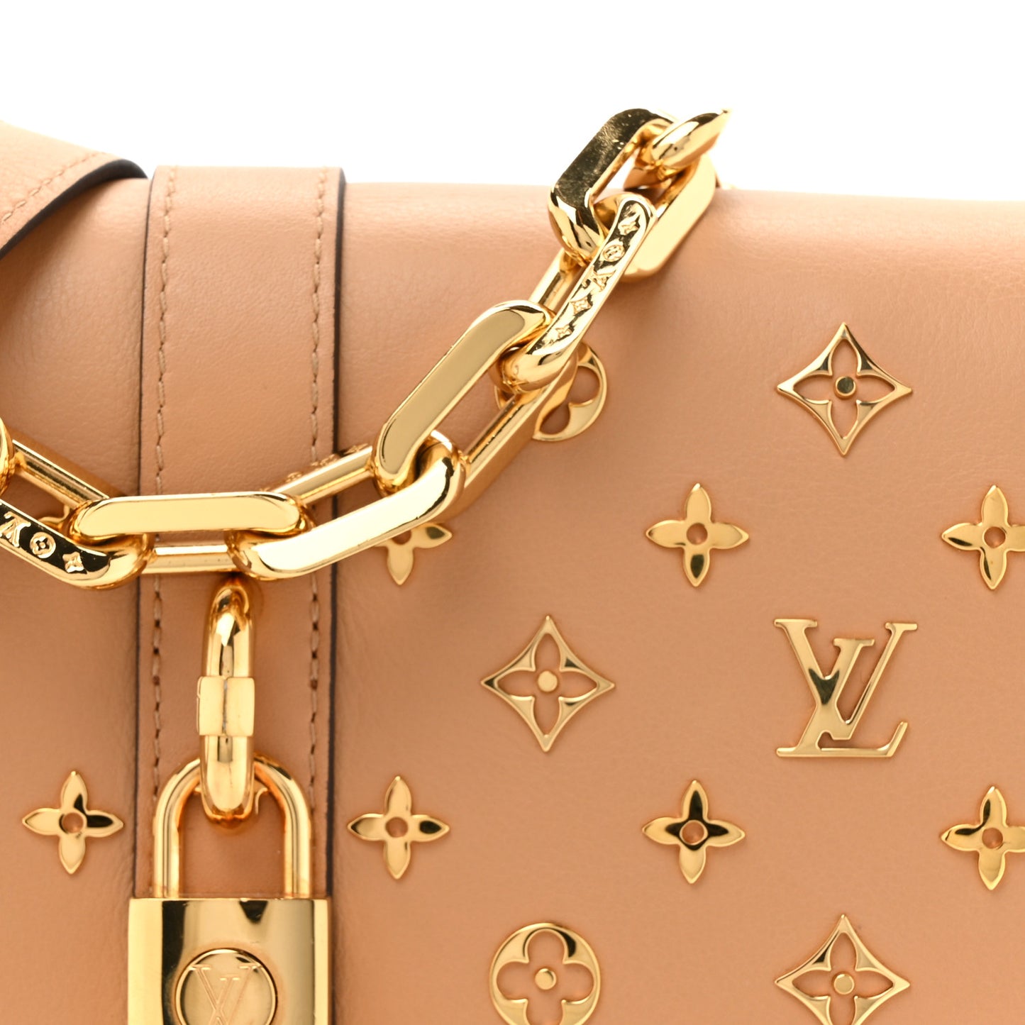 Calfskin Monogram Metal Rendez-Vous Camel