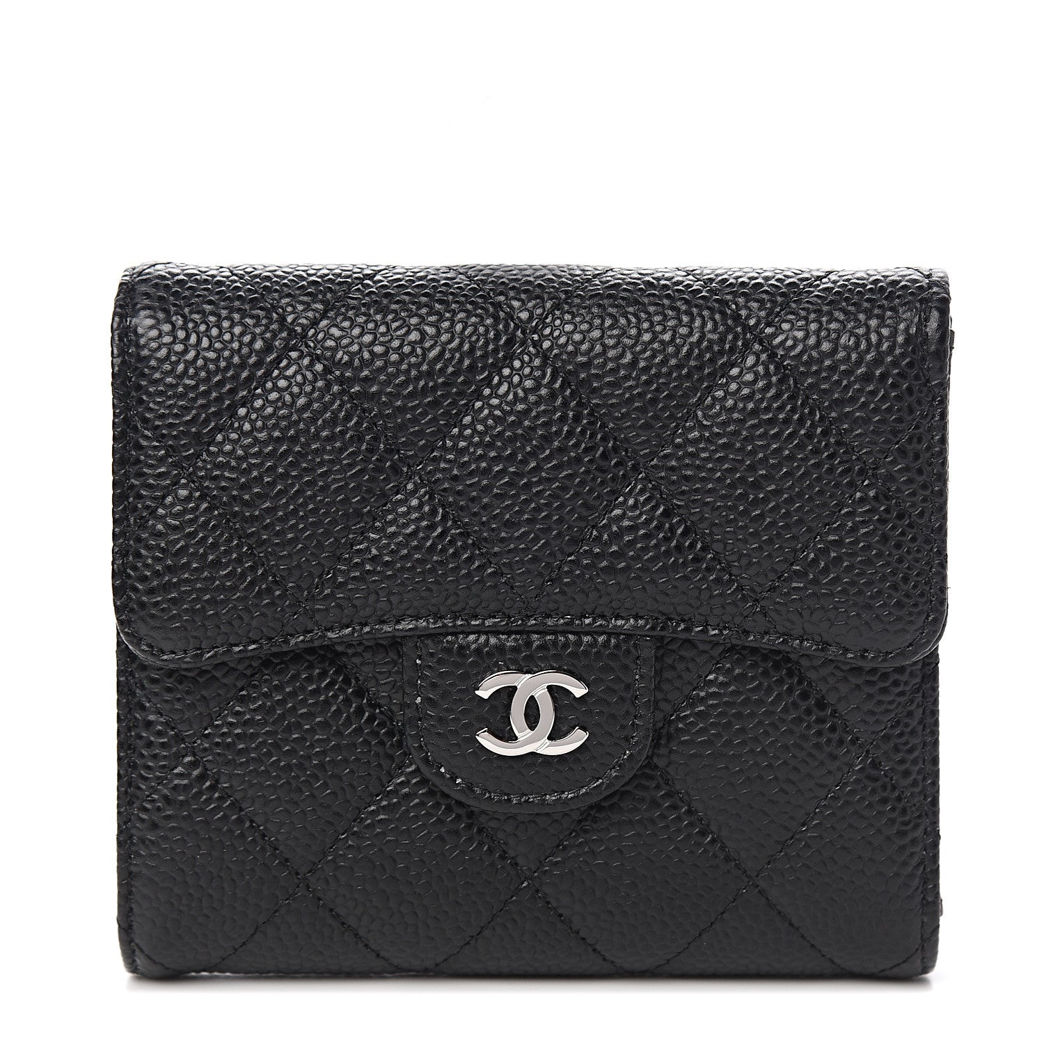 Chanel Caviar Quilted Compact Flap Wallet Black 1 of 7