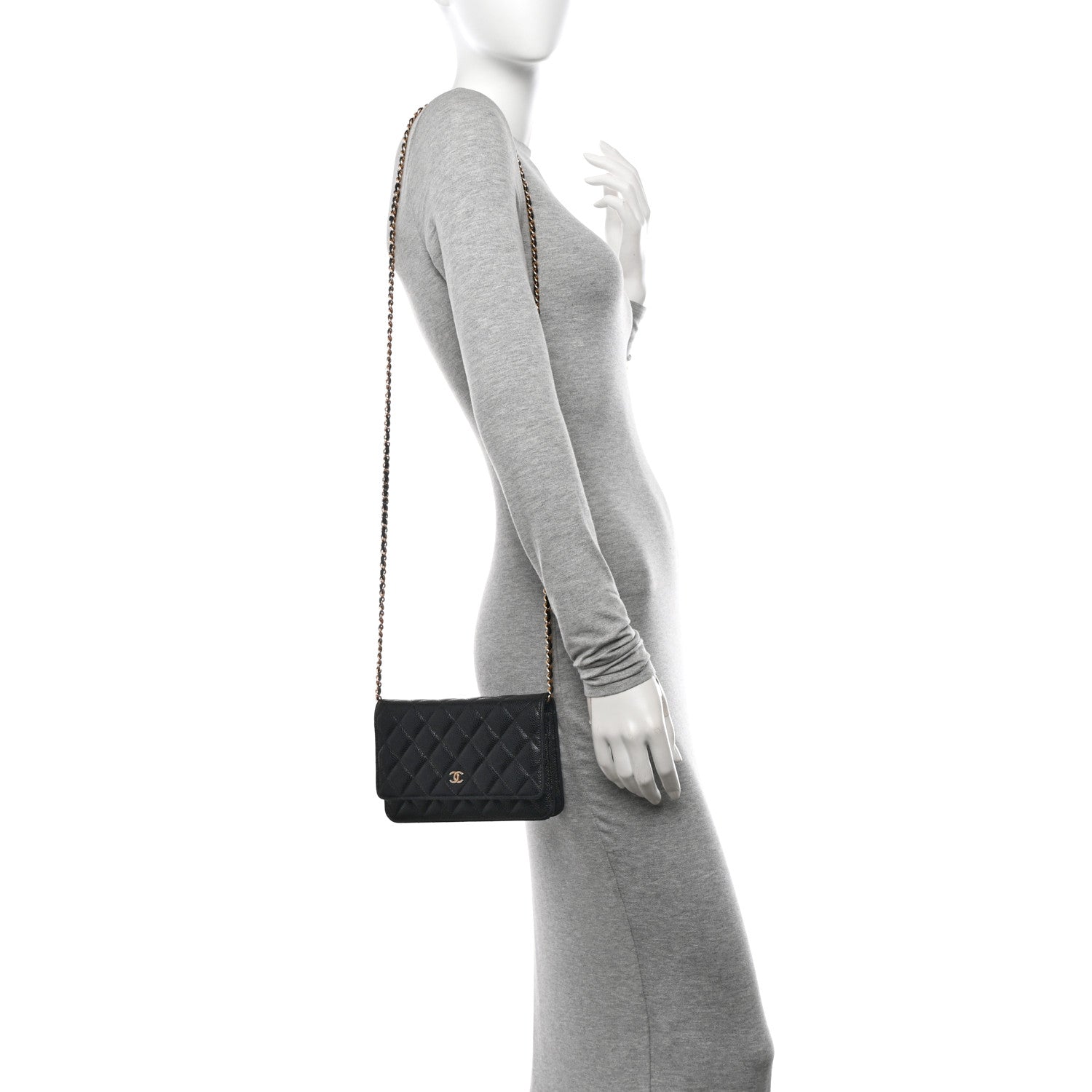 Chanel Caviar Quilted Wallet on Chain WOC Black 2 of 12