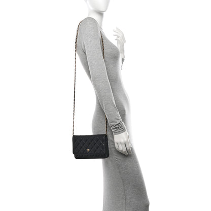 Chanel Caviar Quilted Wallet on Chain WOC Black 2 of 12