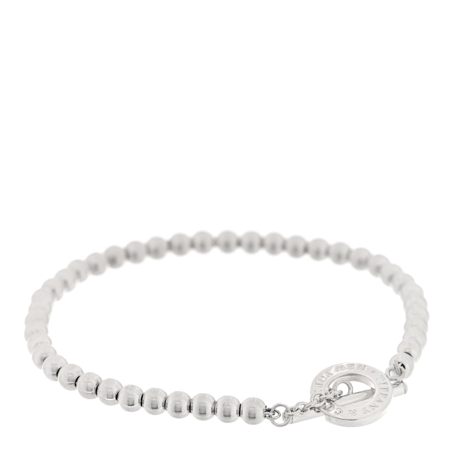 Sterling Silver 4mm Beads Toggle Bracelet