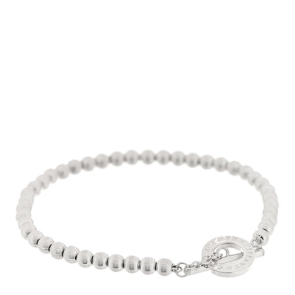 Tiffany Sterling Silver 4mm Beads Toggle Bracelet 1 of 3