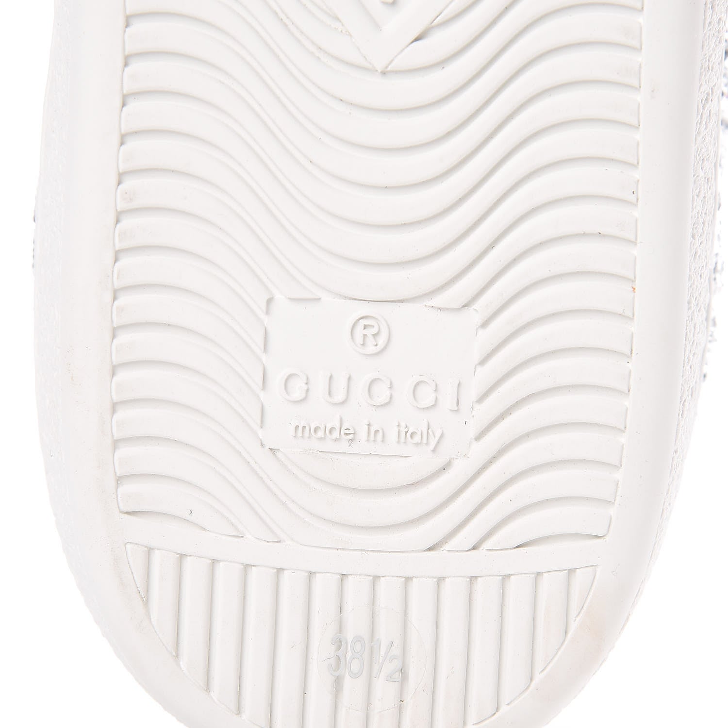Gucci Glitter Web Ace Sneakers 38.5 Silver 6 of 10