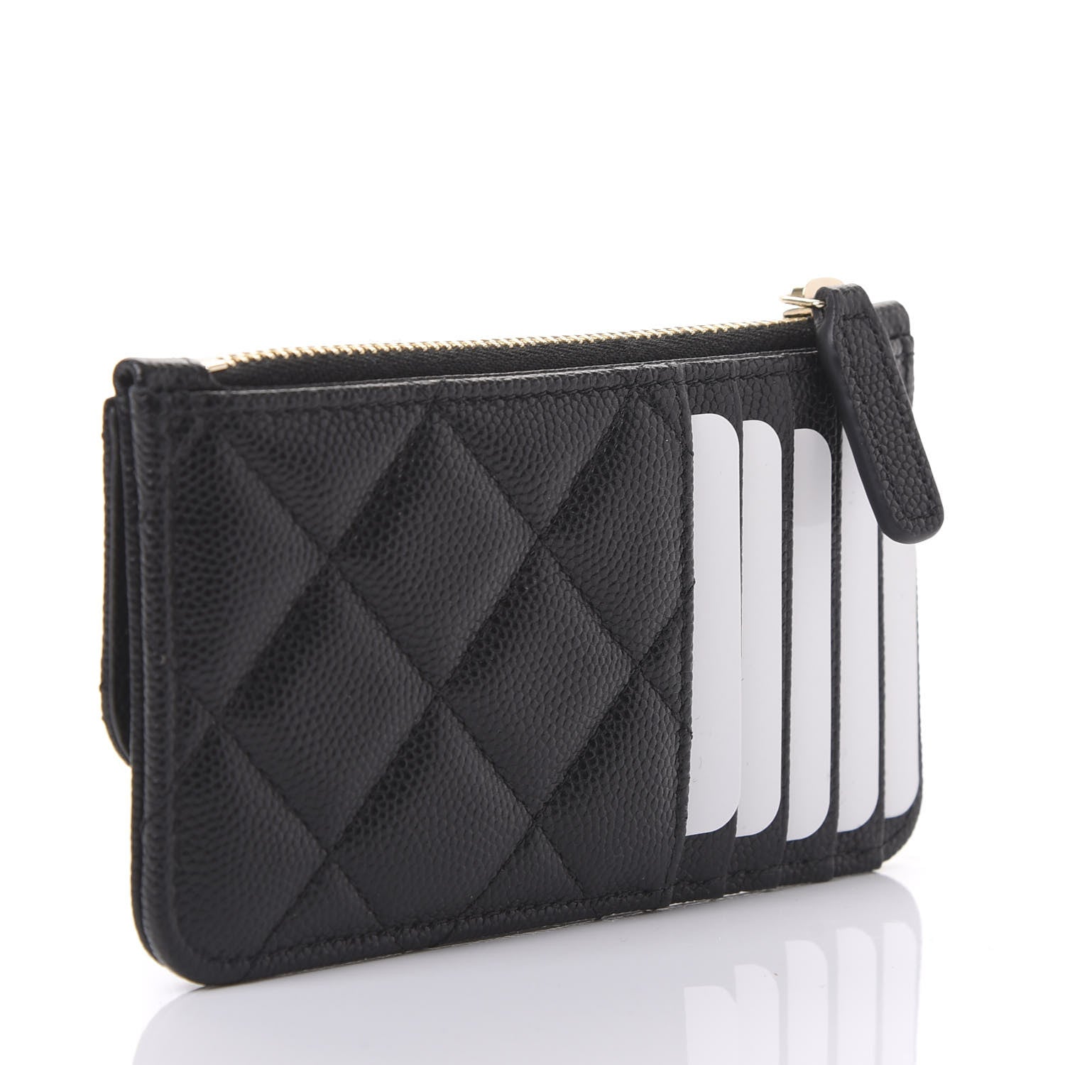 Chanel Caviar Quilted Flap Zip Card Holder Black 3 of 11
