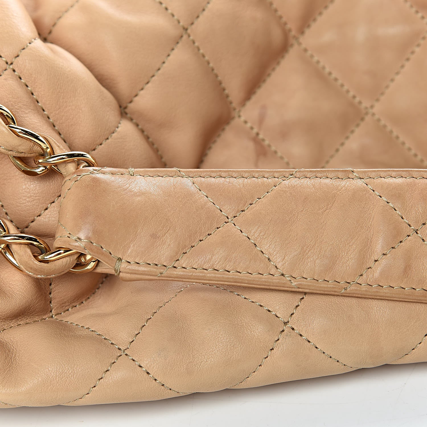Chanel Calfskin Quilted Large Chain Me Hobo Beige 10 of 22