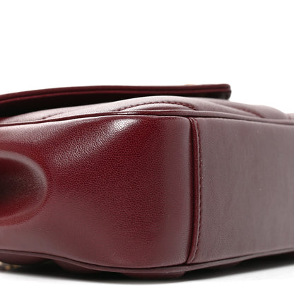 Saint Laurent Lambskin Chevron Quilted Small Loulou Rouge Cabernet 8 of 9