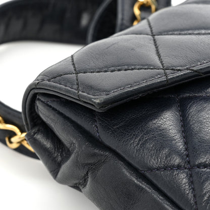 Chanel Lambskin Quilted Flap Waist Belt Bag 70 28 Navy 12 of 17