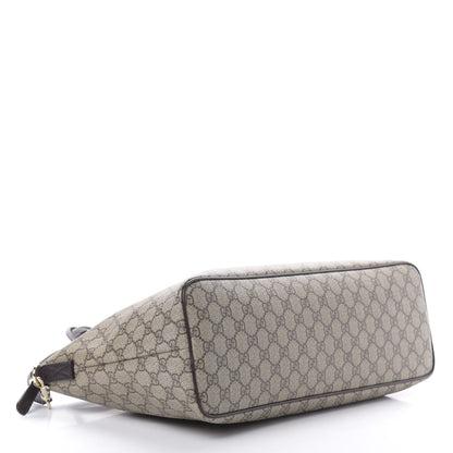 Gucci GG Supreme Monogram Medium Zippered Tote Dark Brown 4 of 13