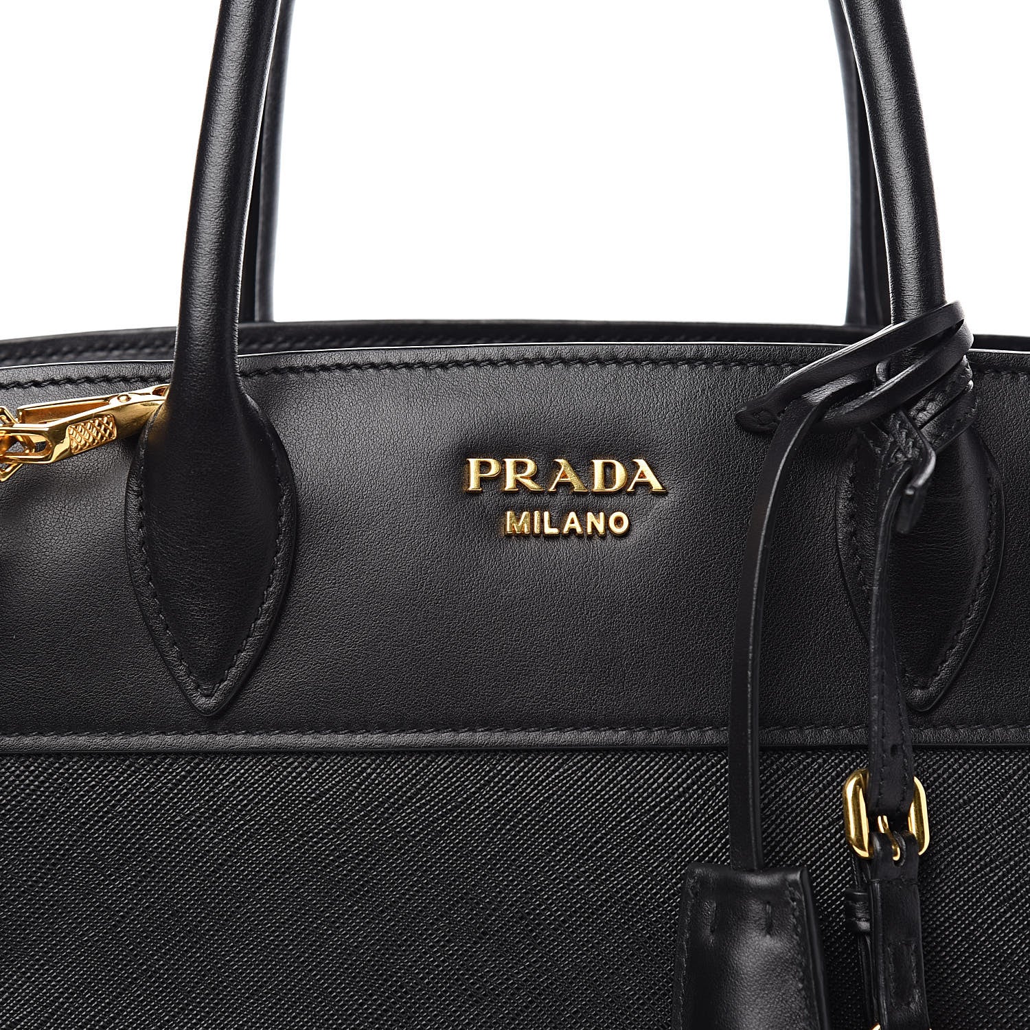 Prada Saffiano City Calfskin Esplanade Tote Black 10 of 10
