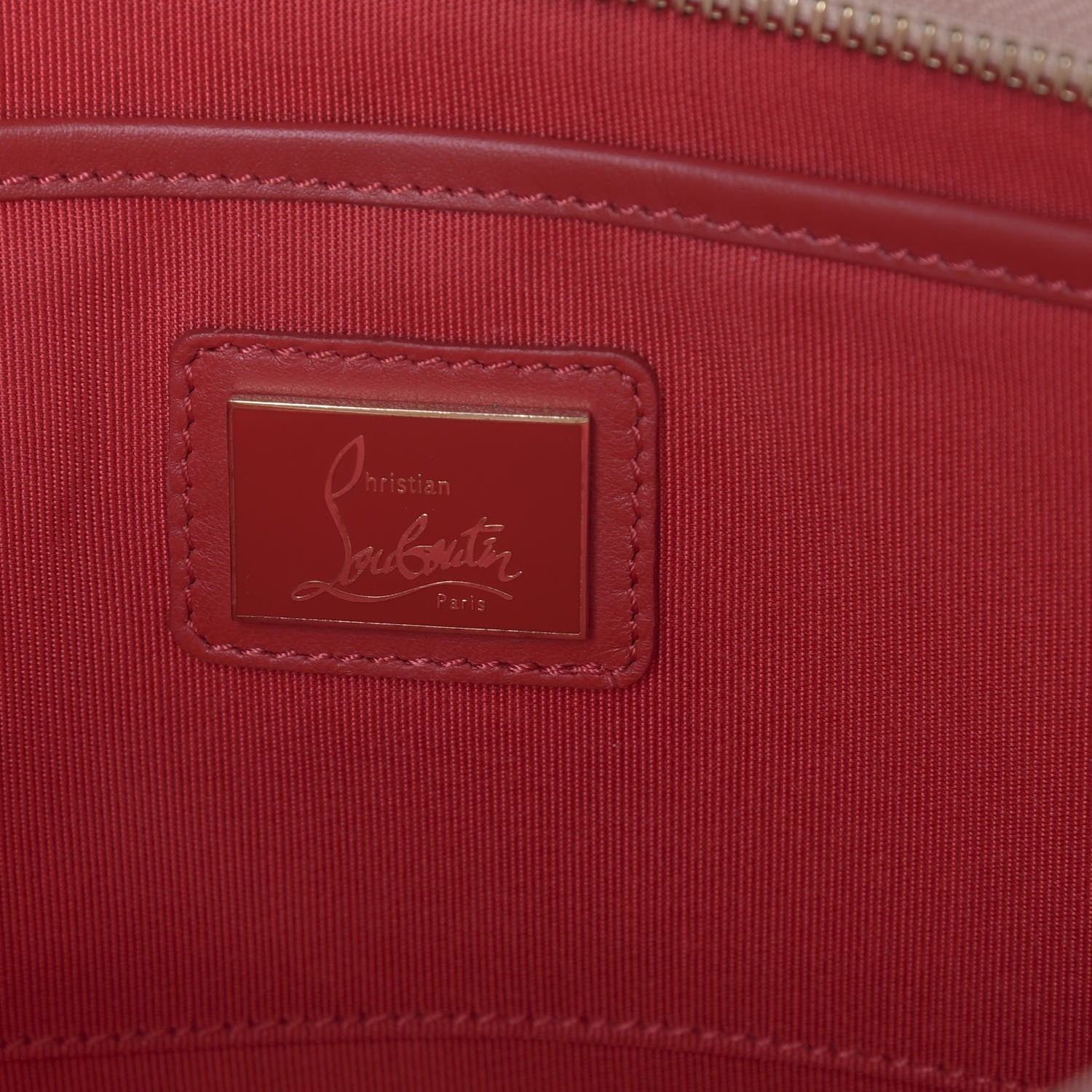 Christian Louboutin Calfskin Studded Loubiposh Chain Clutch Nude 8 of 13