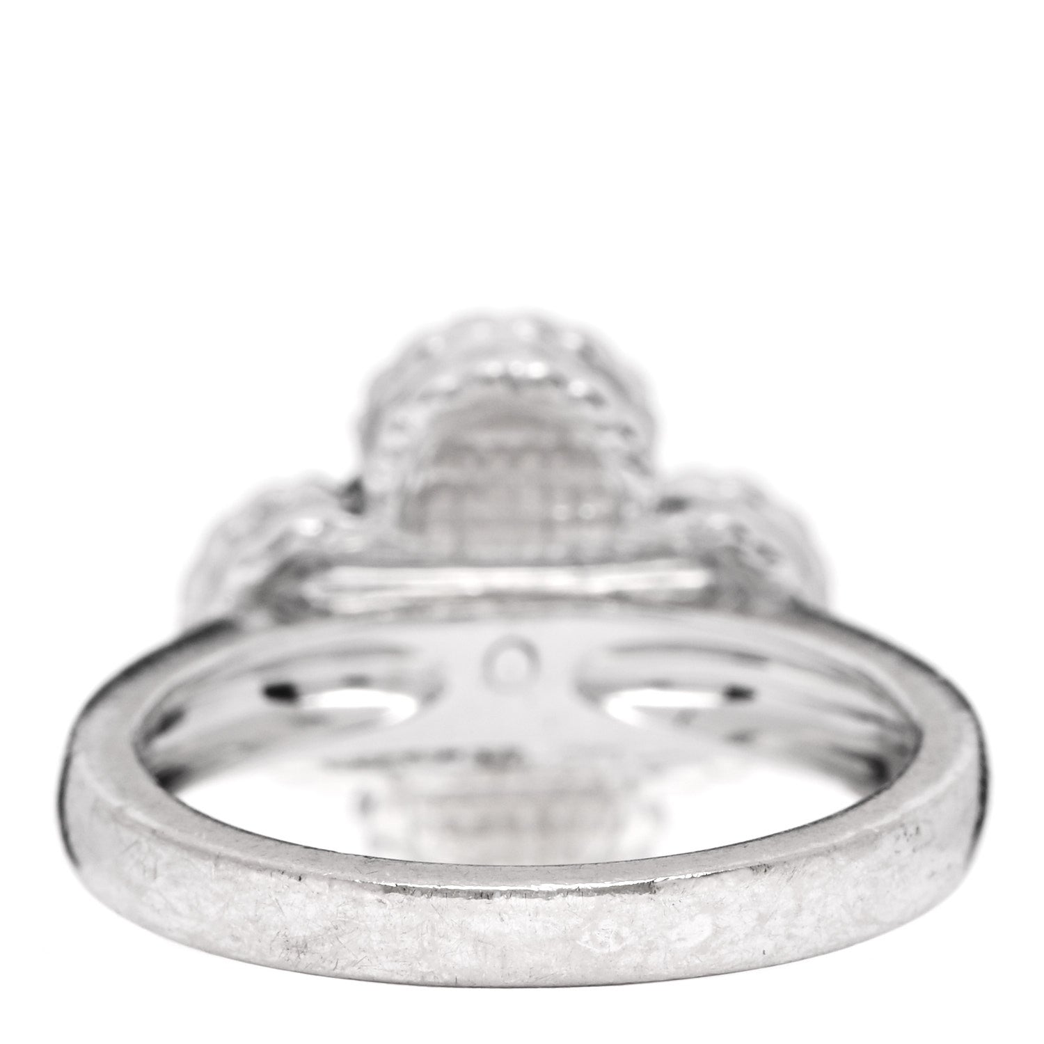 Van Cleef & Arpels 18K White Gold Diamond Mother of Pearl Vintage Alhambra Ring 51 5.75 3 of 5