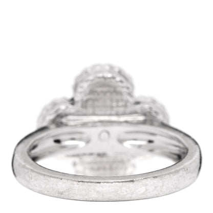 Van Cleef & Arpels 18K White Gold Diamond Mother of Pearl Vintage Alhambra Ring 51 5.75 3 of 5