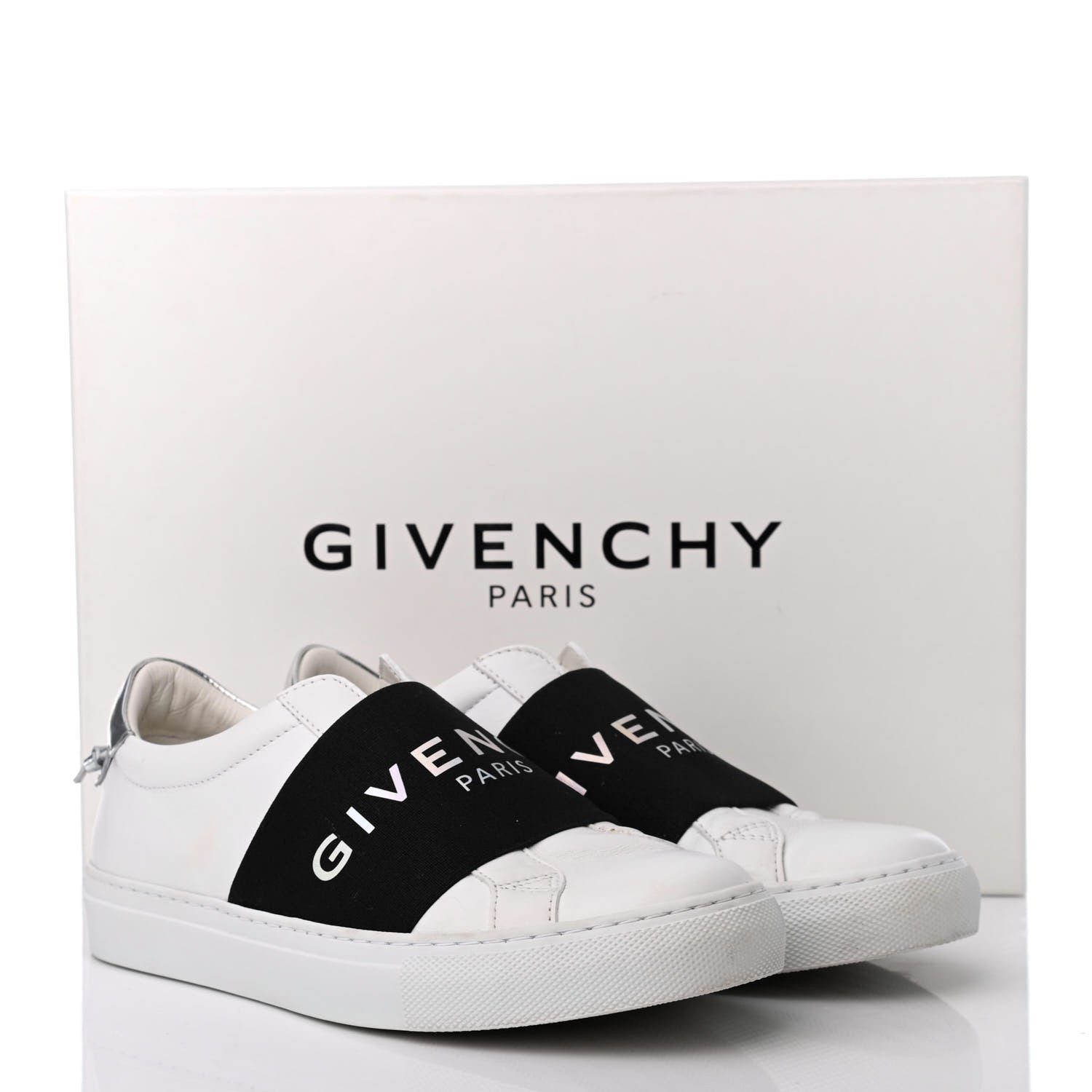Givenchy Calfskin Band Logo Womens Urban Street Sneakers 36 White Black 10 of 10