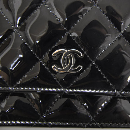 Chanel Patent Quilted Wallet On Chain Black 9 of 10