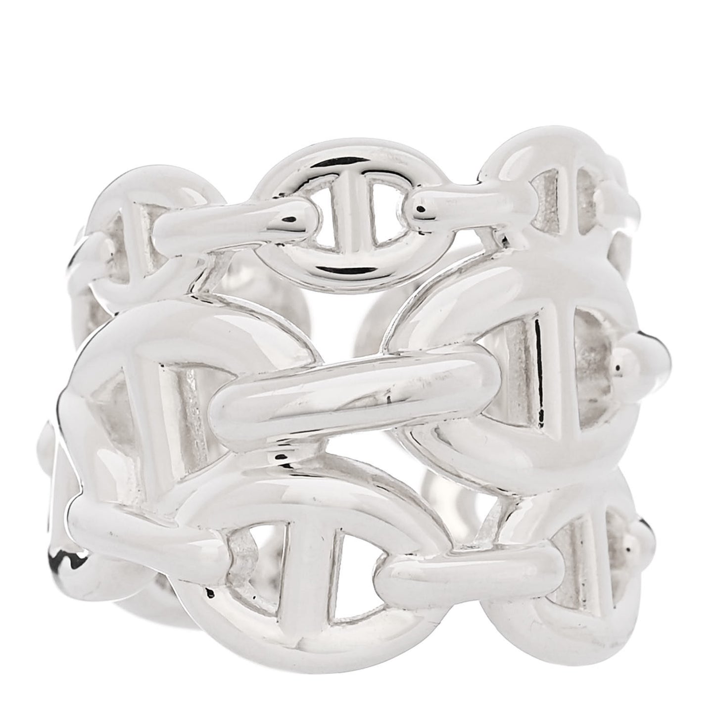 Sterling Silver GM Chaine d'Ancre Enchainee Band Ring 53 6.25