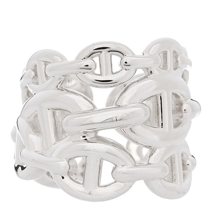 Hermes Sterling Silver GM Chaine d'Ancre Enchainee Band Ring 53 6.25 1 of 7