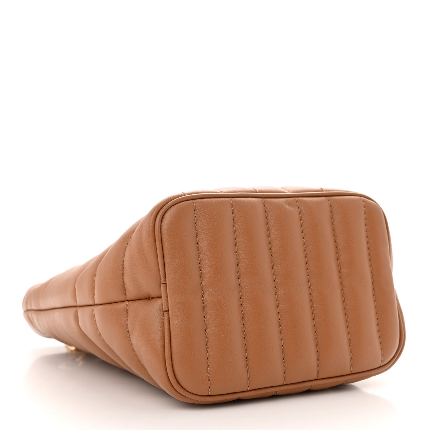 Lambskin Quilted Mini Lola Bucket Bag Maple Brown